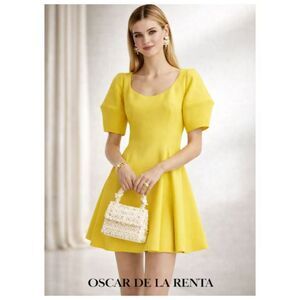 NWOT. $2300 Oscar De La Renta Stretch Wool Blend Mini Dress Size: 4